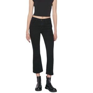 FRAME Le Crop Mini Boot Jeans in Coated Black